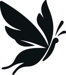 Fototapeta premium Black butterfly vector silhouette