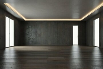 empty room with wooden floor