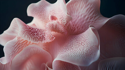 Abstract pink rose texture with flowing petal layers

