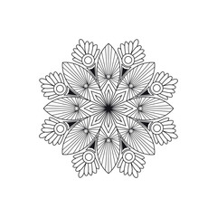 Intricate Mandala Design: A captivating mandala, a symmetrical pattern of delicate floral elements, embodies serenity and artistic expression.