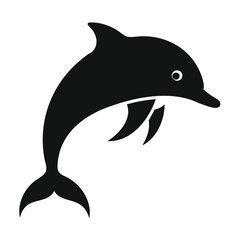 Dolphin Black Silhouette Vector High-Quality Illustration on Transparent Background