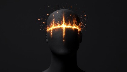 Obraz premium Abstract representation of creativity and inspiration with sparks emanating from a head.