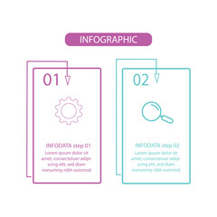 Vector template infographic with 2 step process or option vector illustration.