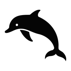 Dolphin Black Silhouette on transparent background