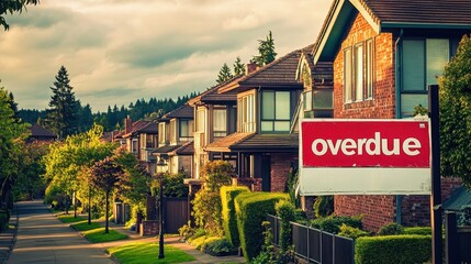 Overdue House Payment with Suburban Street.