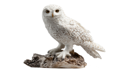 white snowy owl isolated on white