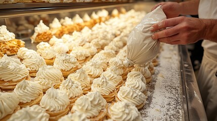 Cream Filled Pastries Baking Process