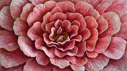 Layered rose-pink bloom with spiraling petals and central core

