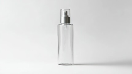 Clear Spray Bottle on White Background with Elegant Design