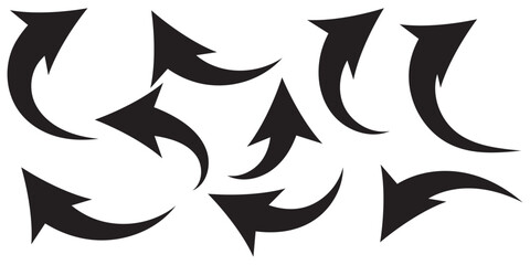  curved arrows set with directional icons