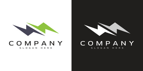 thunder logo icon design vector