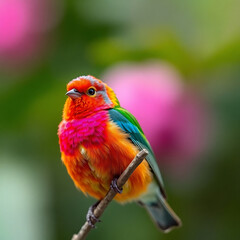 Beautiful small bird isolated on white background