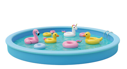 Oval Inflatable Pool with Duck Floats