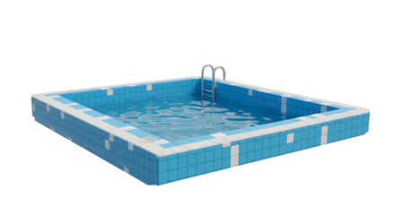 Square Pool with Tiled Design