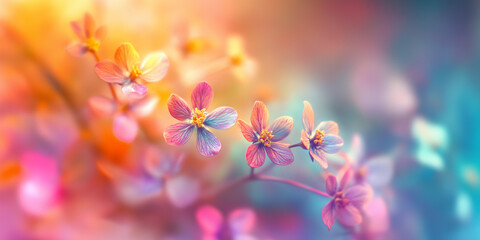 Magical vibrant nature background of blossom. Perfect for cosmetics, spa, perfume, beauty salon, florist shop, health care product, homeopathy, aromatherapy

