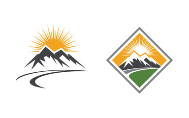 Mountain hill logo Vector icon design illustration v.22