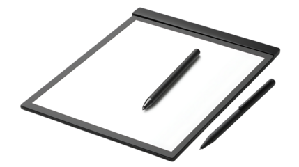 Digital note taking device with stylus on blank screen