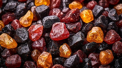 Colorful gemstones close-up texture