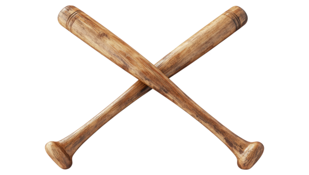wooden baseball bat isolated on white