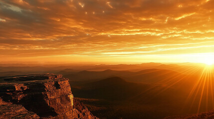sunset in the mountains