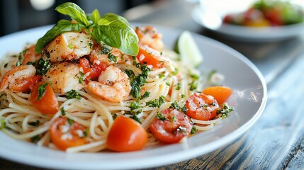 Delicious Shrimp and Tomato Spaghetti Dish