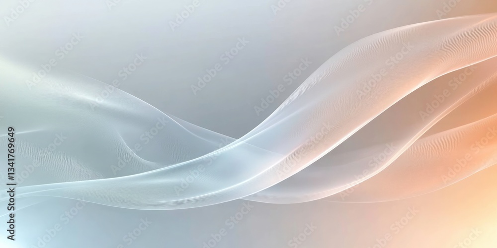Poster abstract soft wave design in light gradients
