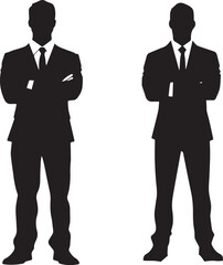 Businessman Standing Confident silhouette vector