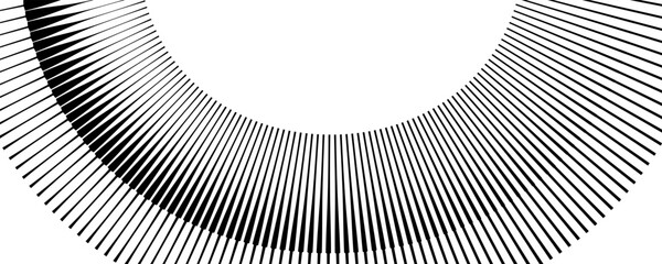 Abstract art geometric background with vertical lines. Optical illusion with waves and transition.