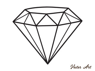 Diamond icon vector set, diamond gems vector silhouette, line art vector outline drawing