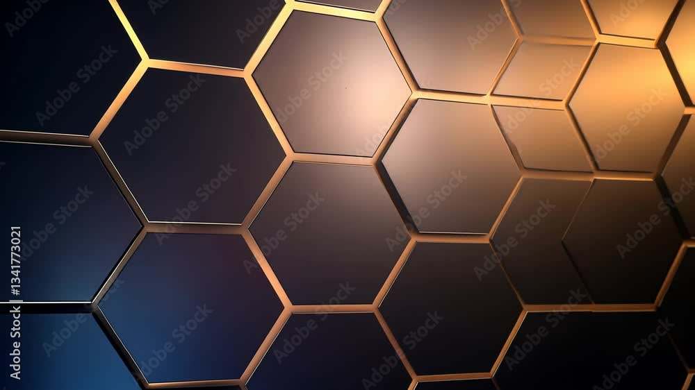Poster abstract hexagonal geometric pattern
