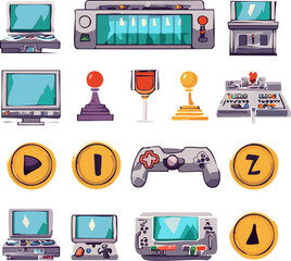 vector set of retro tv icons