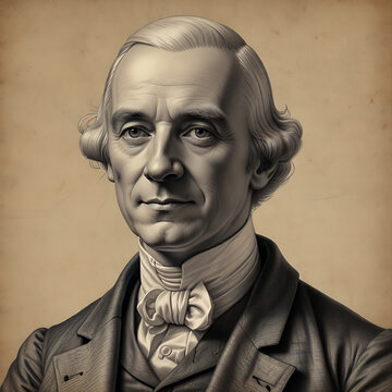 Portrait of a Adam Smith: A dignified portrait of a distinguished gentleman with a stern gaze, elegant attire, and a sense of history.