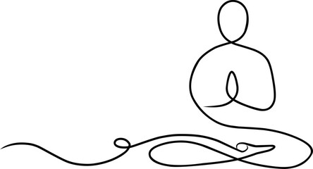 Minimalist Buddha Line Art Meditation Vector Illustration