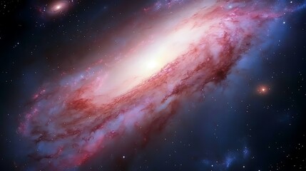 Fototapeta premium A Spectacular Spiral Galaxy Spanning Across The Vast Outer Space