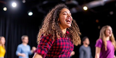 diverse students doing improv 