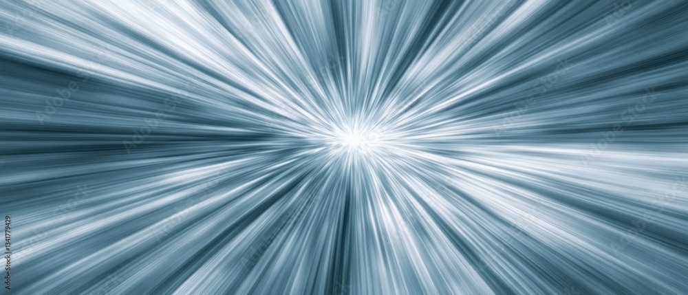 Poster abstract blue light burst with radial lines creating a dynamic background effect