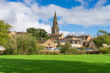 Tower of St Mary's Church in Stamford. England