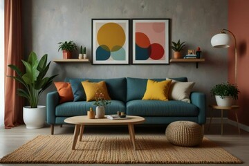 modern living room with sofa