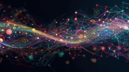 Obraz premium Big data visualization abstract streams of information and analytical processing