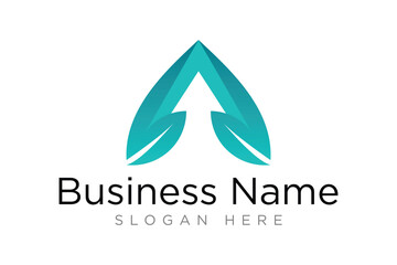 Modern leaf Arrow Vector Logo concept, Simple Arrow logo designs concept. 
