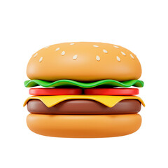 3d illustration of a delicious burger