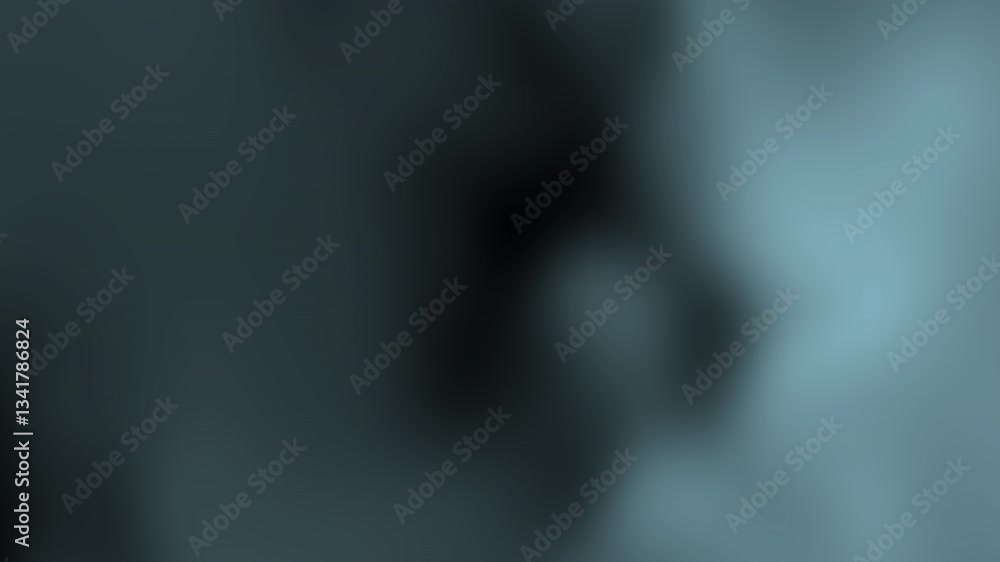 Poster a blurred, abstract image displaying soft hues of teal and black, creating a mysterious and serene a