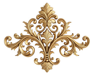 vintage gold ornament,  decorative golden scrollwork ornament. golden ornament