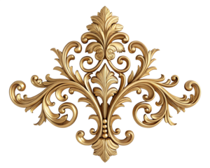 vintage gold ornament,  decorative golden scrollwork ornament. golden ornament