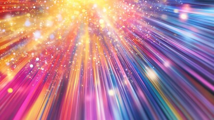 Abstract background with vibrant colorful lines and bokeh effect light burst