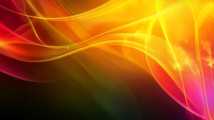 Abstract background with vibrant yellow and orange smooth glowing curves