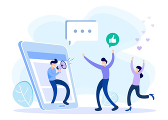 Illustration vector graphic cartoon character of social media