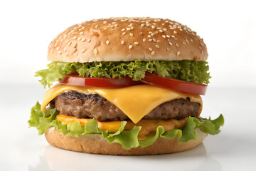 Classic Cheeseburger with Lettuce, Tomato, and Cheese