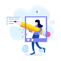 Illustration vector graphic cartoon character of social media