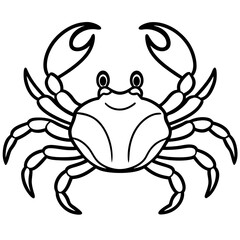 Elegant Crab Outline Illustration